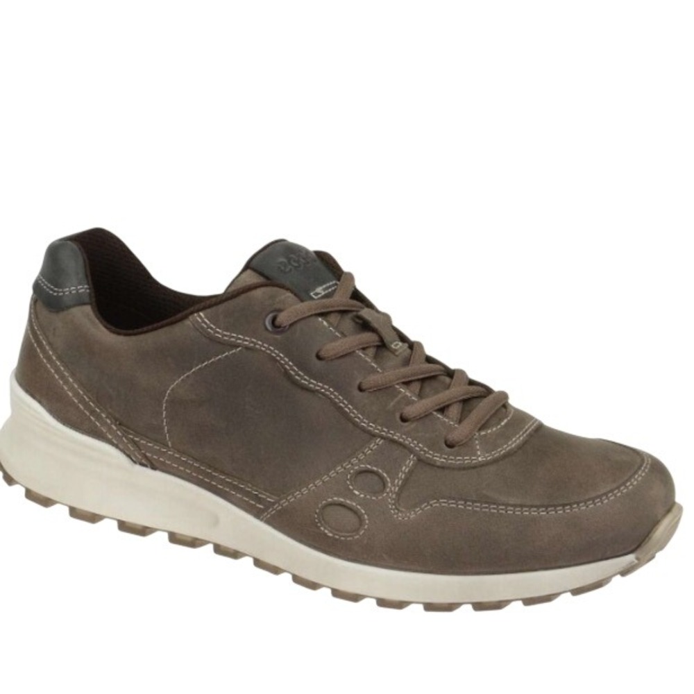 ECCO Sneakers Womens 39 Brown Good Nubuck Leather Lace Up Walking Shoes